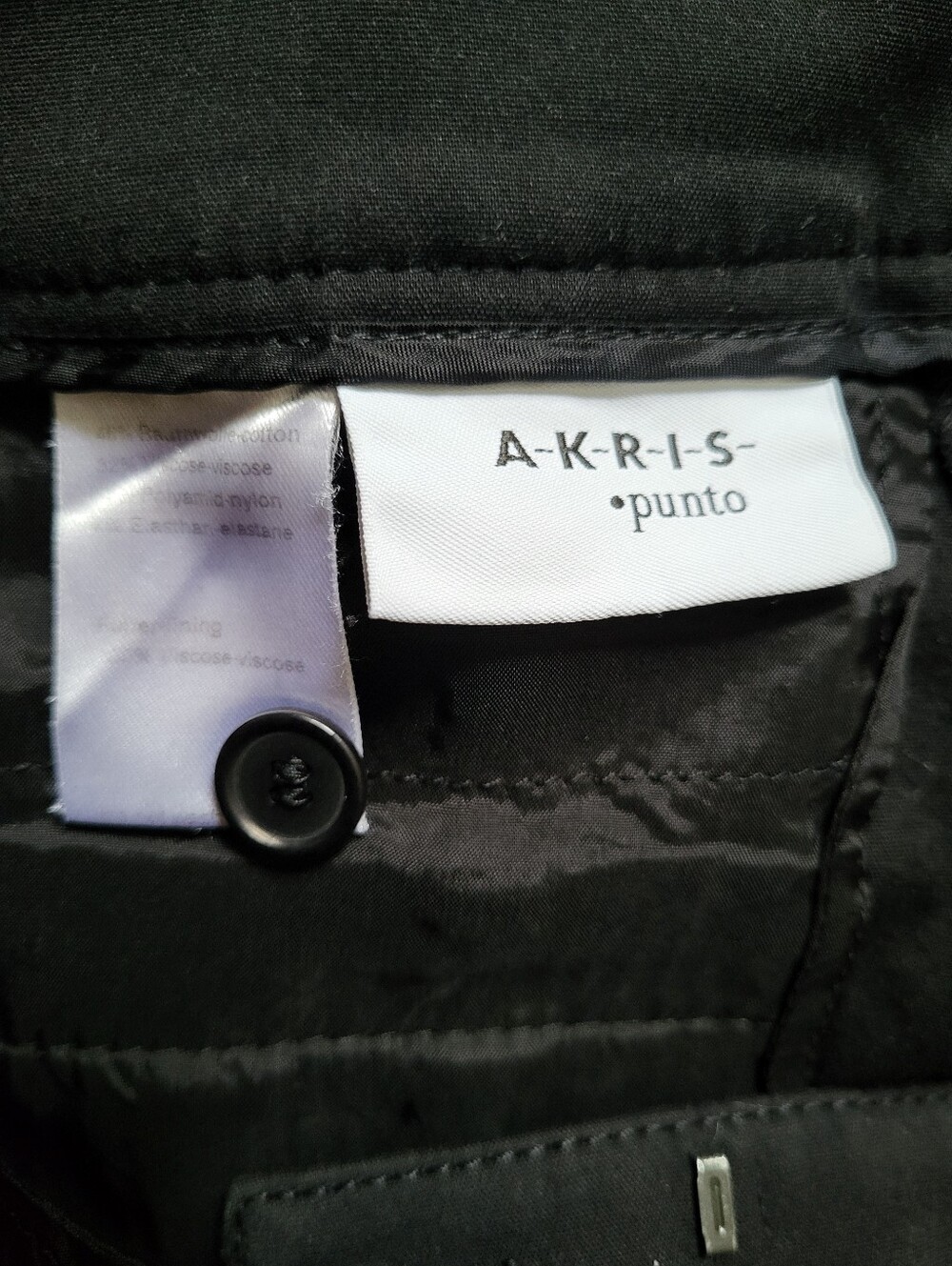 Akris Punto Black Cotton Blend Slim Leg Ankle Pants Zip Pockets Women's Size 8 - Picture 2 of 6